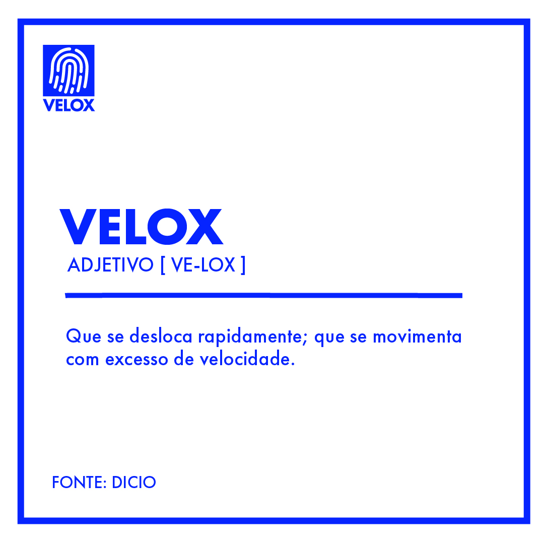 Post Instagram Velox: significado da palavra Velox em estilo dicionário. Velox significa que se desloca rapidamente; que se movimenta com excesso de velocidade.